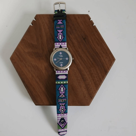 Modern English Ndebele wristwatch watch new battery woven band - Picture 4 of 6